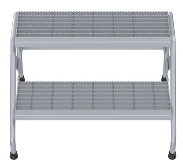ALUMINUM STEP STAND - 2 STEP WIDE WELDED - Model SSA-2W